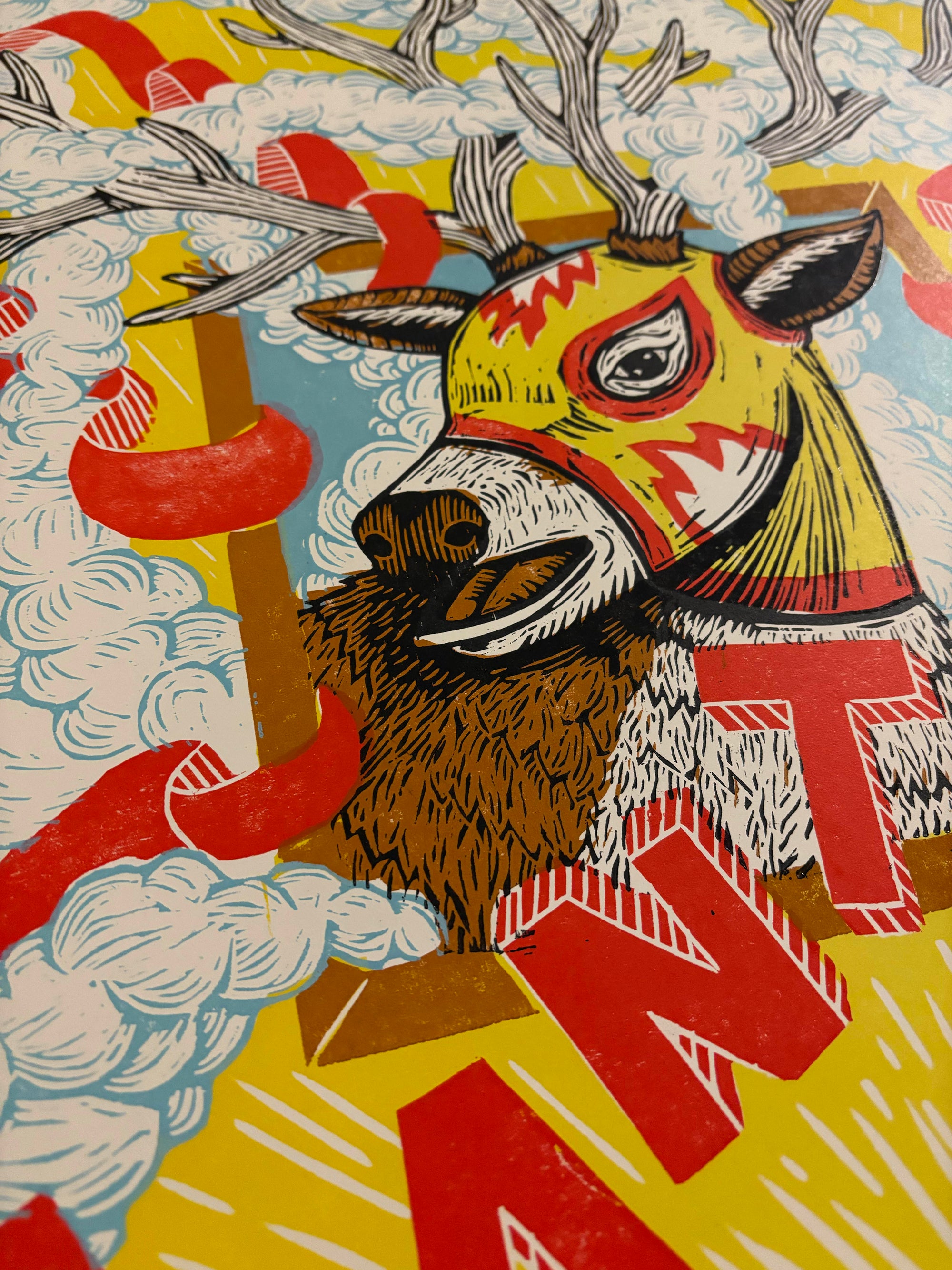 Giant Bomb x JustAJar Woodcut Poster (standard edition)